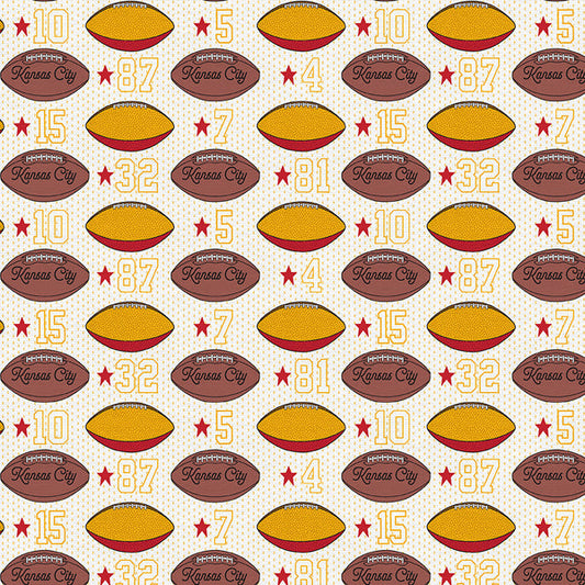KC Football - What a Catch - Paintbrush Studio Fabric 100% Quilters Cotton