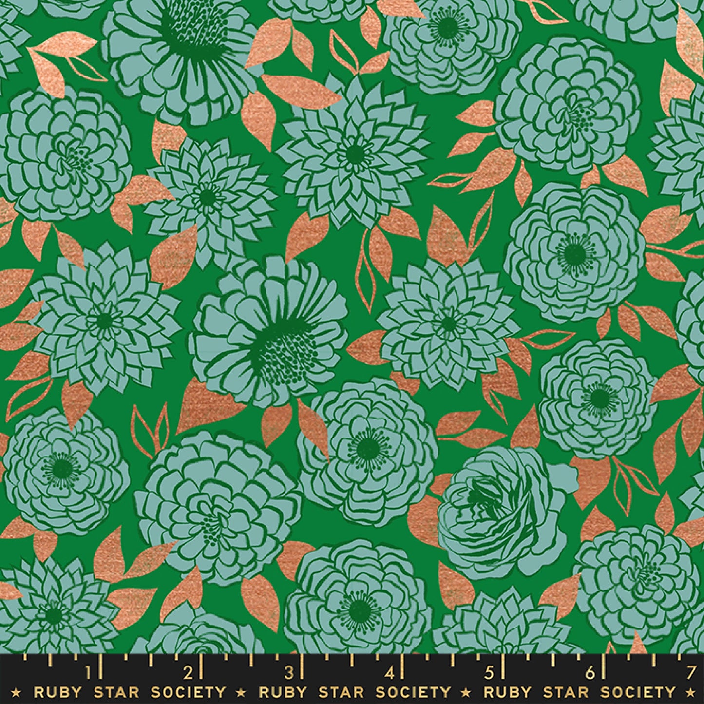 Sparkle Evergreen Copper Metallic - Stay Gold - Melody Miller - Ruby Star Society Fabric - Moda 100% Quilters Cotton - RS0022-17M
