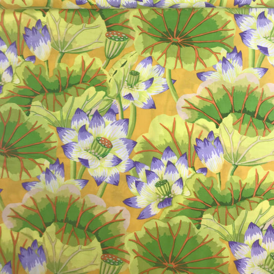 Kaffe Kassett Lake Blossoms Yellow Parakeet Fabric Fetish