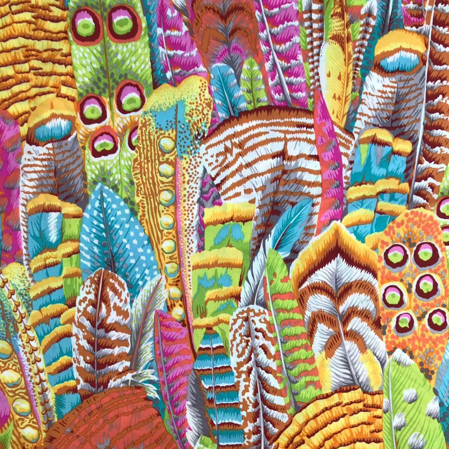 Kaffe Fassett Feathers Yellow Fabric Fetish