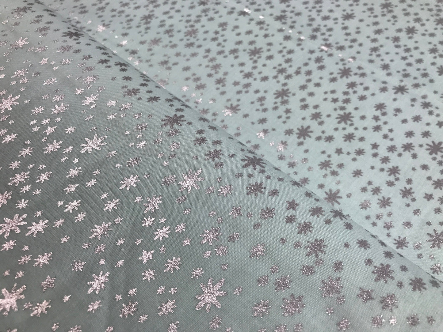 Rifle Paper Co - Cotton + Steel - Holiday Classics - Starry Night Mint Silver Metallic