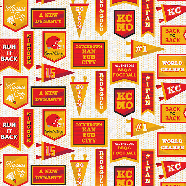 Pennant Flags - What a Catch - Paintbrush Studio Fabric 100% Quilters Cotton