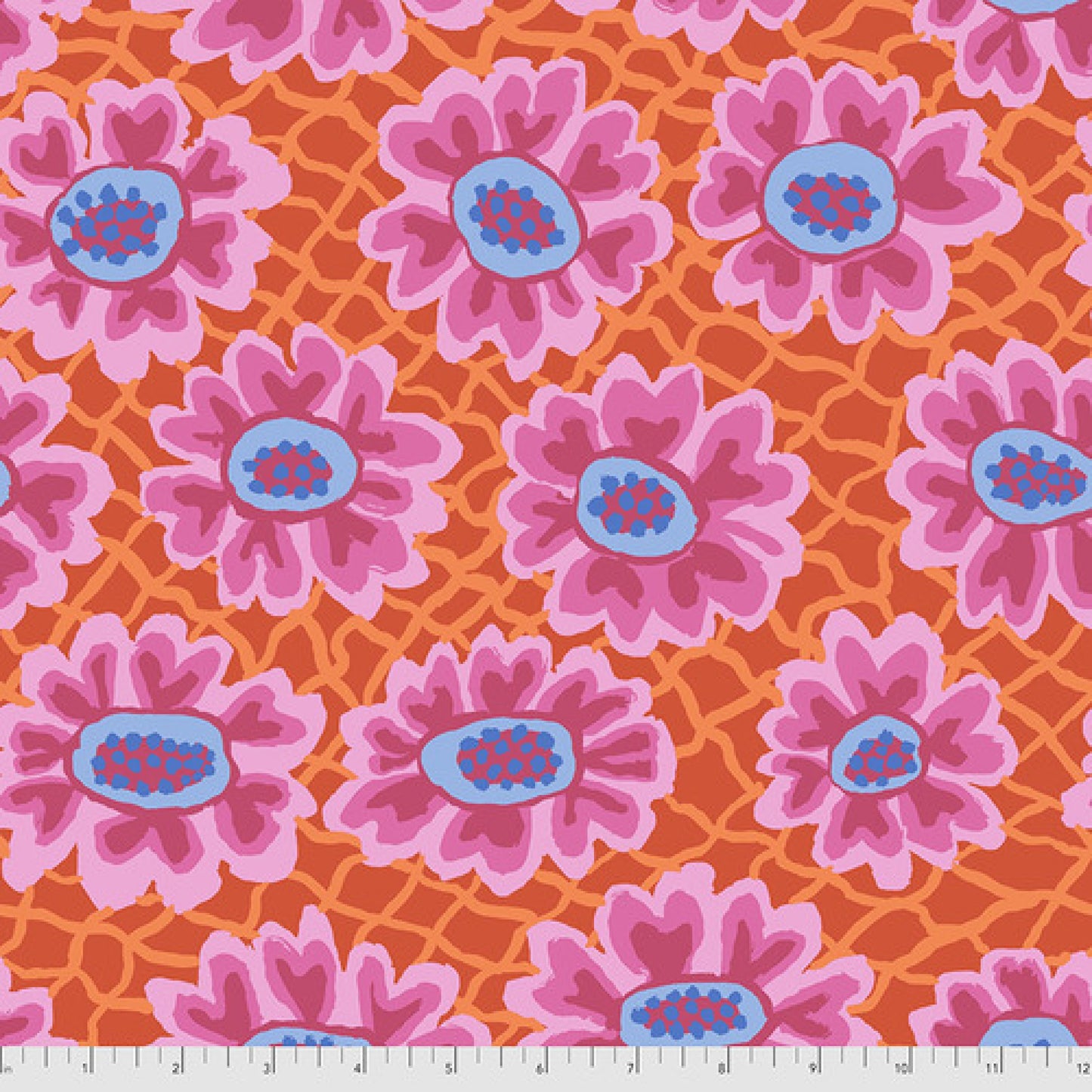 Flower Net Red - August 2022 - Brandon Mably - Kaffe Fassett Collective - 100% Quilters Cotton