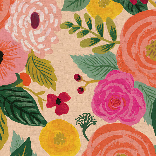 Cotton + Steel - English Garden - Rifle Paper Co - Juliet Rose Cream Linen Canvas