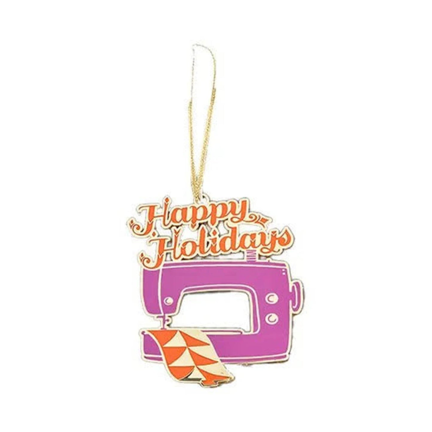 Ruby Star Society Enamel Christmas Ornaments happy holidays sewing machine fabric fetish