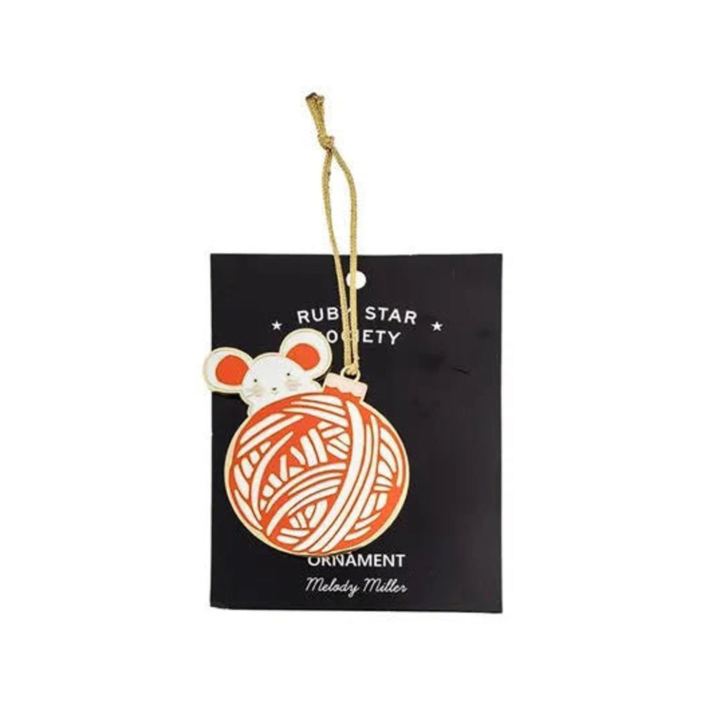Ruby Star Society Enamel Christmas Ornaments mouse ball of yarn fabric fetish