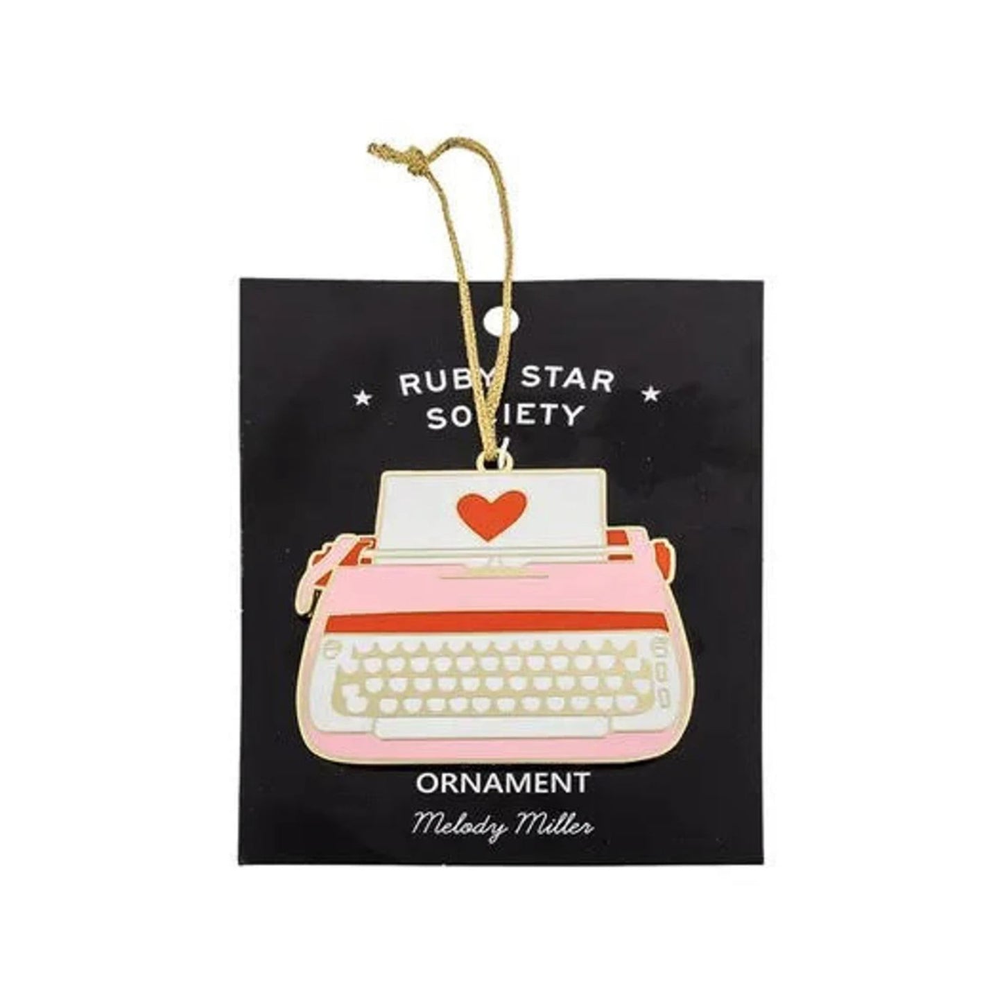 Ruby Star Society Enamel Christmas Ornaments typewriter Fabric Fetish