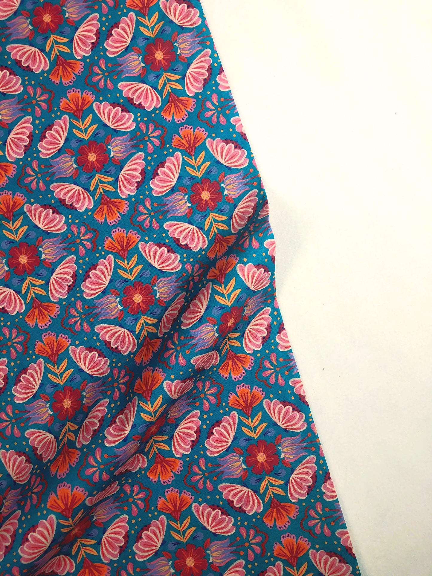 Small Floral Blue Viva Mexico Deborah Curiel Paintbrush Studio Fabric 100% Quilters Cotton Fabric Fetish
