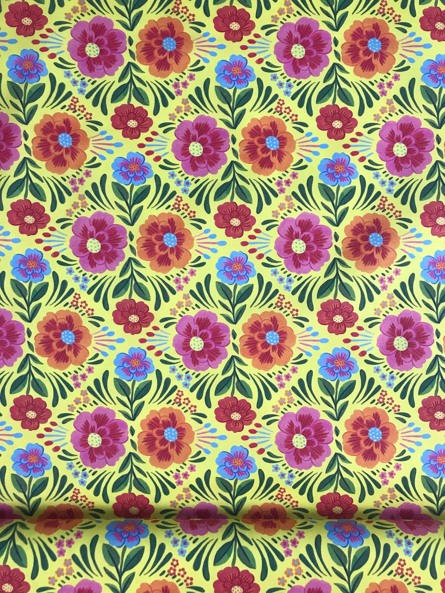 Floral Yellow - Viva Mexico - Deborah Curiel - Paintbrush Studio Fabric 100% Quilters Cotton Fabric Fetish