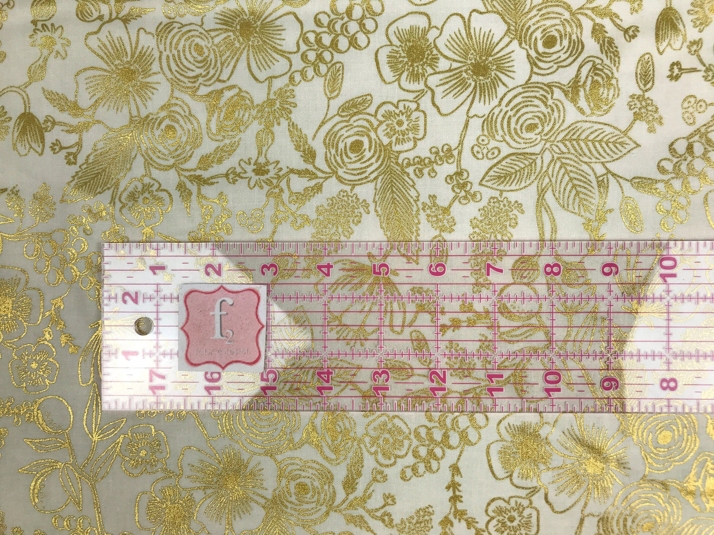 Colette Cream METALLIC - Holiday Classics - Anna Bond Rifle Paper Co - Cotton + Steel