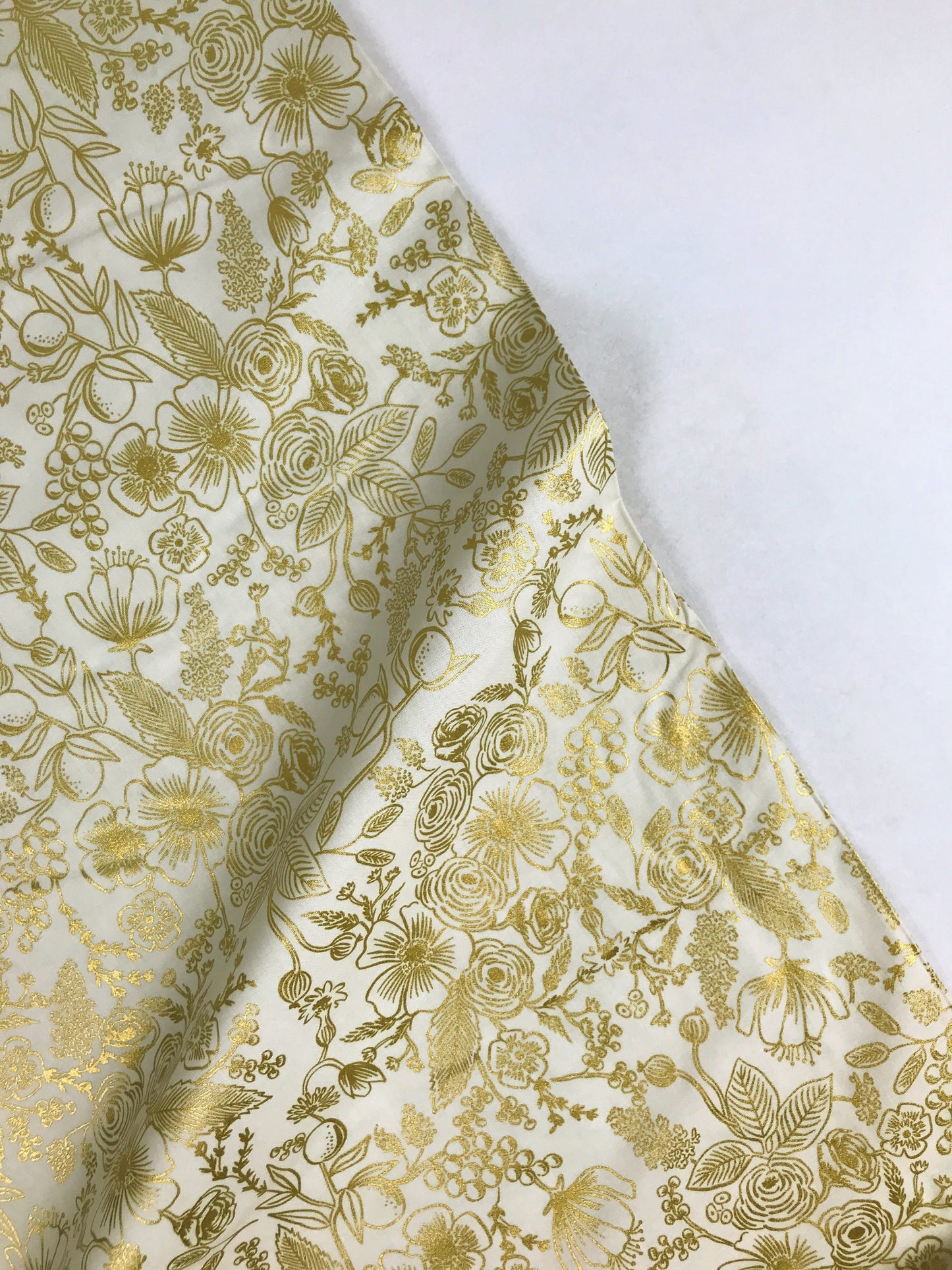 Colette Cream METALLIC - Holiday Classics - Anna Bond Rifle Paper Co - Cotton + Steel