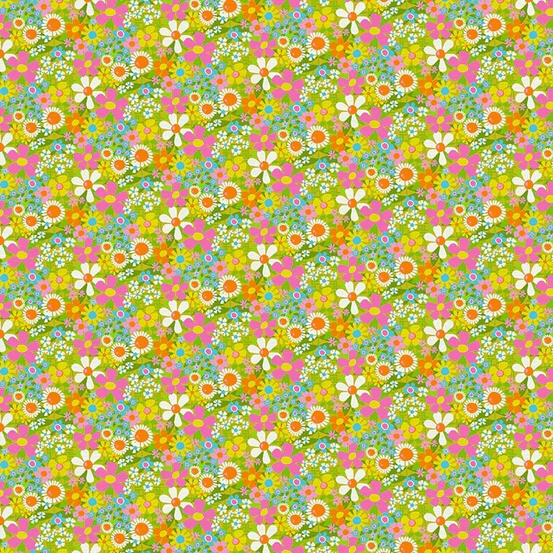 Vintage Floral Multi Sunshine Inn Lysa Flower Paintbrush Studio Fabric 100% Quilters Cotton 120 22727 Fabric Fetish