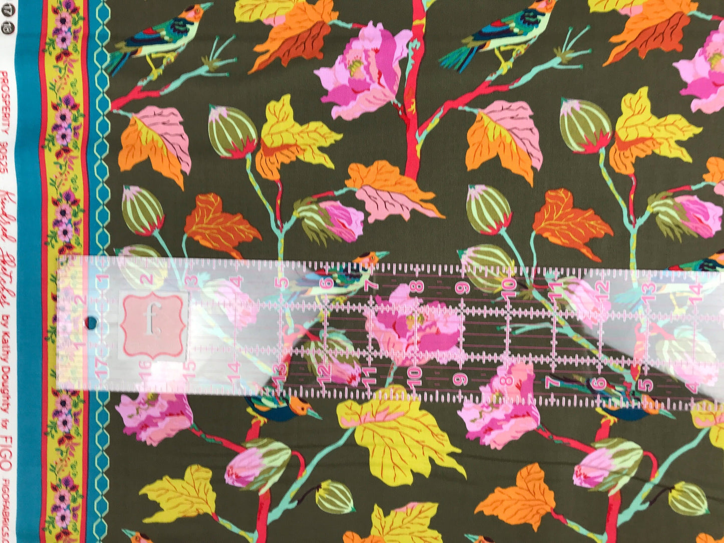 Martini Prosperity Double Border - Kindred Sketches - Kathy Doughty - Figo Fabrics - 100% Quilters Cotton 90525-71