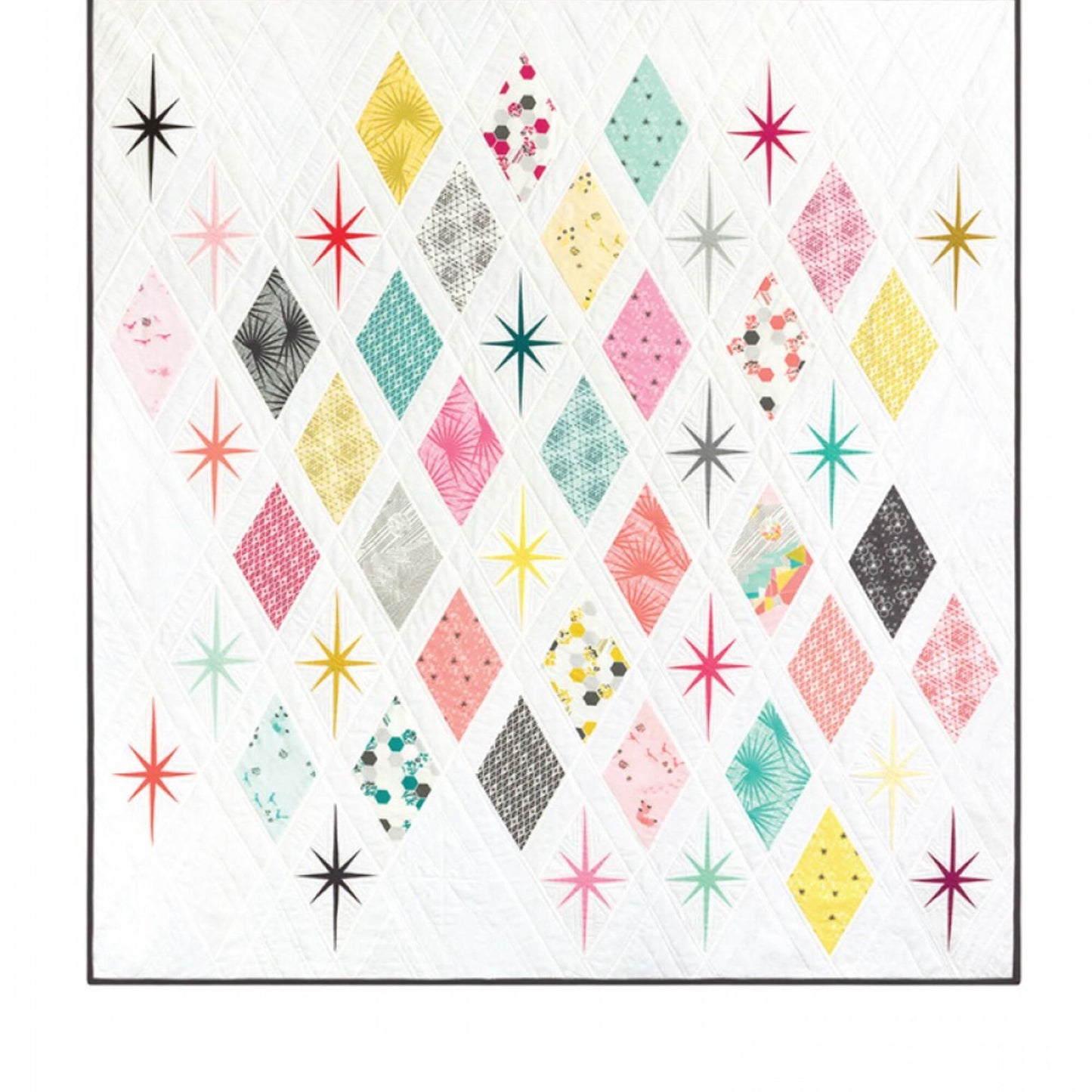 Atomic Starburst Midcentury Modern Quilt Pattern - Violet Craft Fabric Fetish