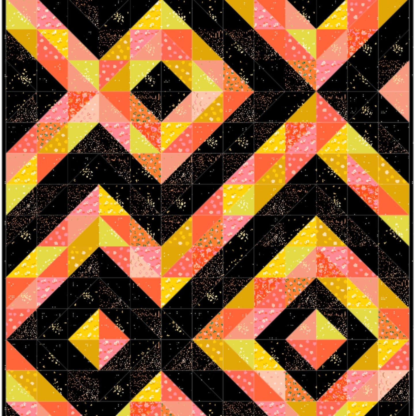 Golden Eye Quilt Pattern - Mitzie Schafer for Jittery Wings Quilt Co - Fat Quarter Friendly