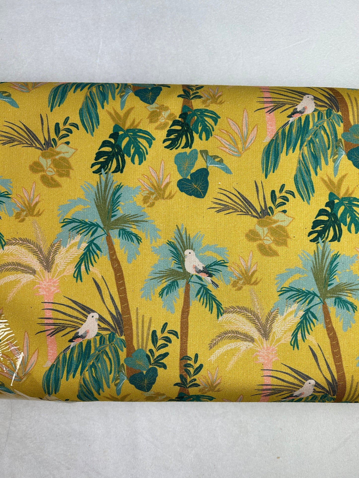 Jungle Bird Chartreuse - Moroccan Sunrise - Teresa Chan - Paintbrush Studio Fabric 100% ORGANIC Cotton CANVAS