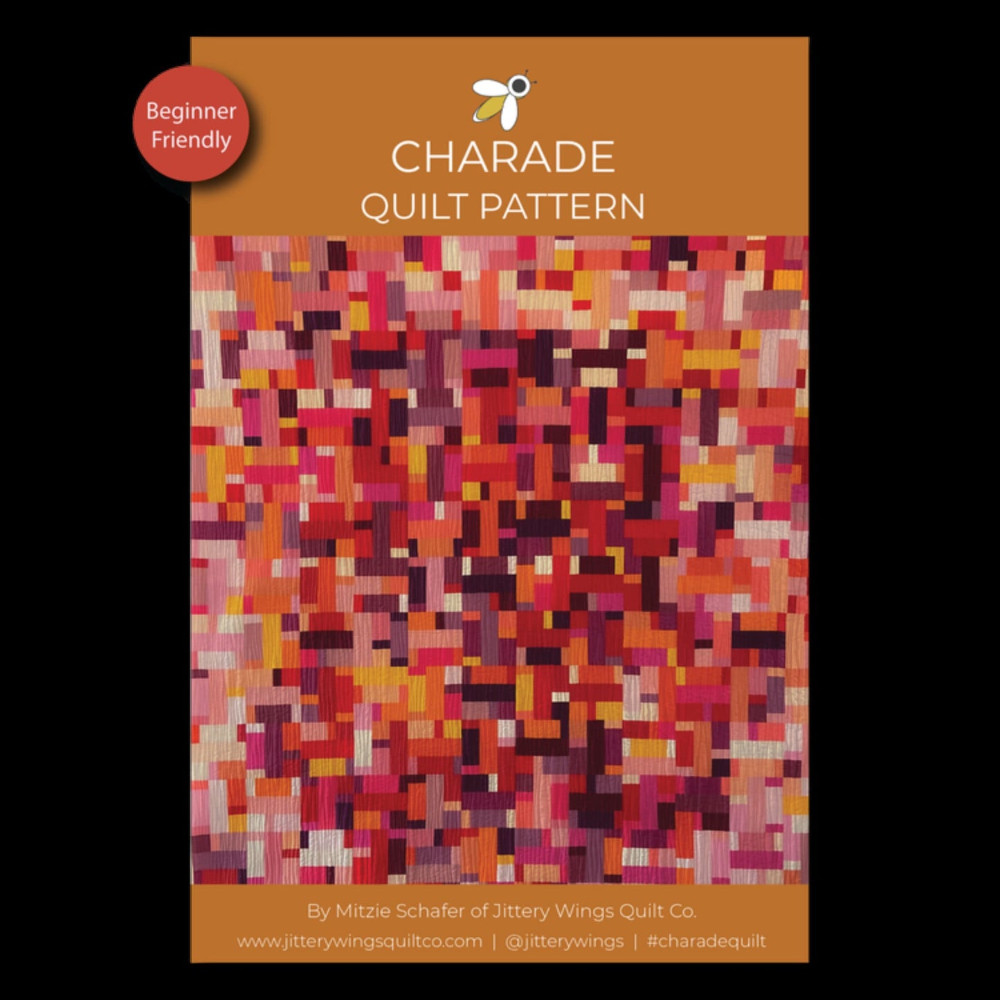 Charade Quilt Pattern - Mitzie Schafer for Jittery Wings Quilt Co - Fat Quarter, Jelly Roll And Scrap Friendly