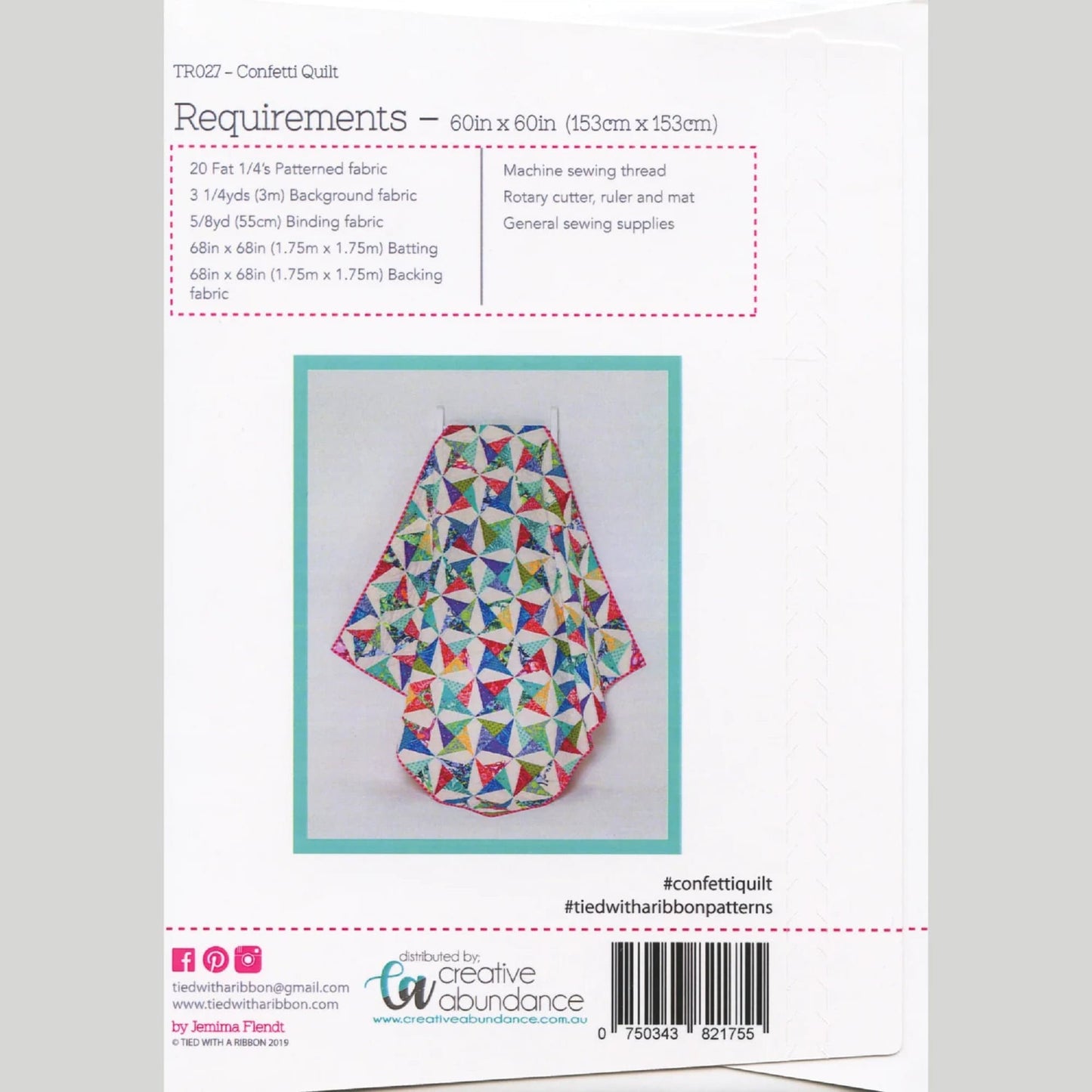 Confetti Quilt Pattern - Tied With Ribbon - Jemima Flendt