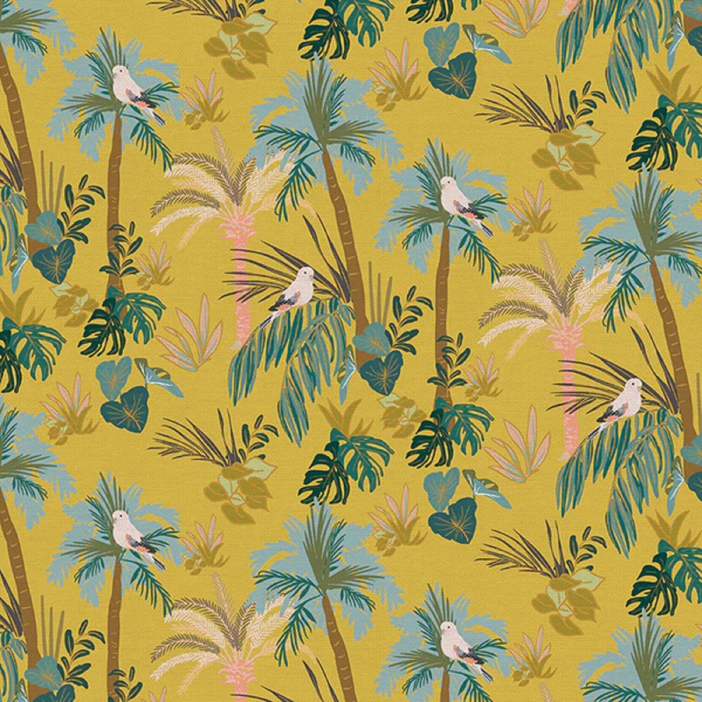 Jungle Bird Chartreuse - Moroccan Sunrise - Teresa Chan - Paintbrush Studio Fabric 100% ORGANIC Cotton CANVAS