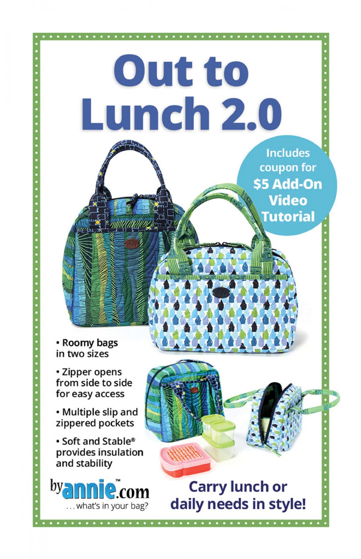 Out to Lunch 2.0 Sewing Pattern - By Annie - 2 Sizes
