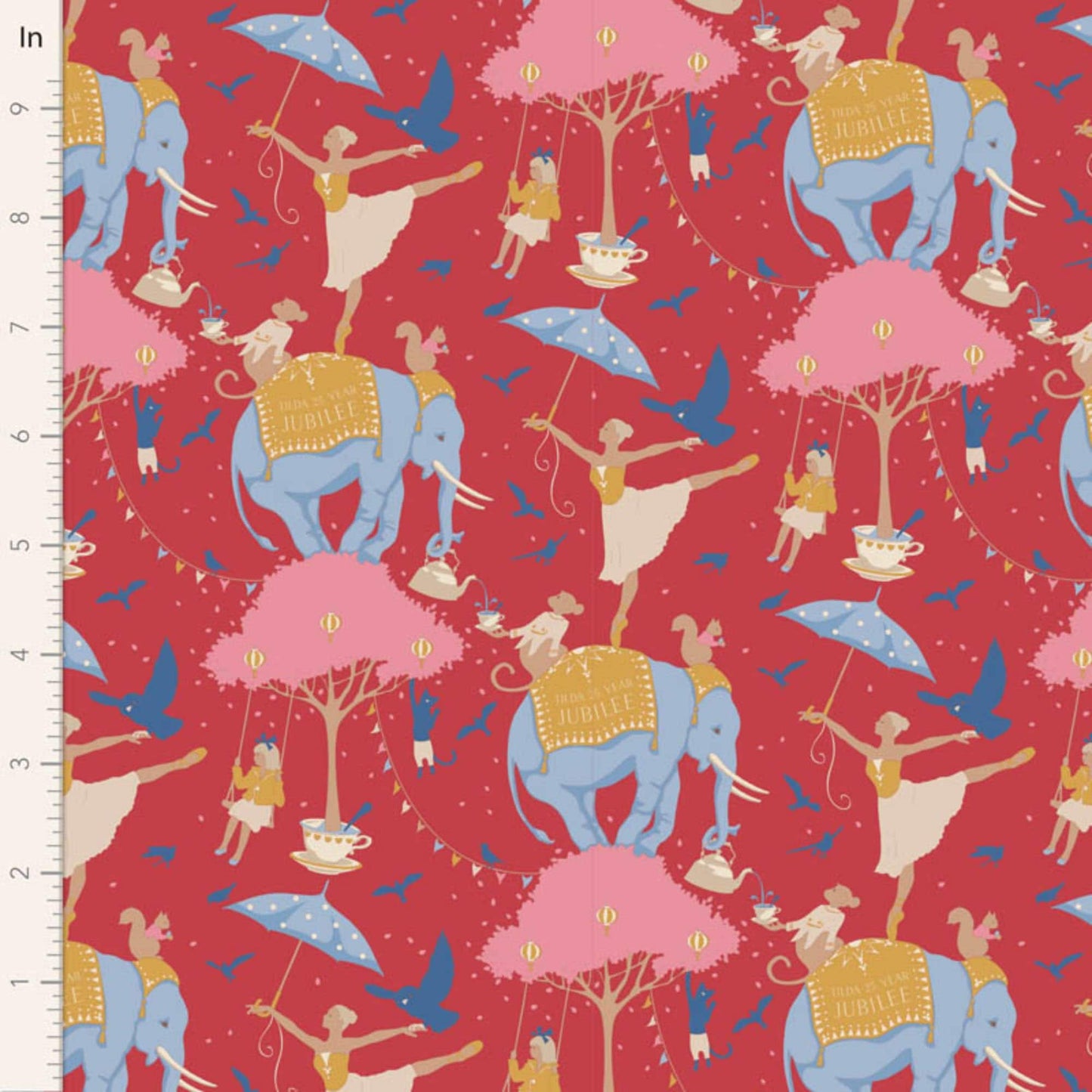 Jubilee 5 Piece Fat Quarter Bundle - Red - Tilda Fabrics TIL300182