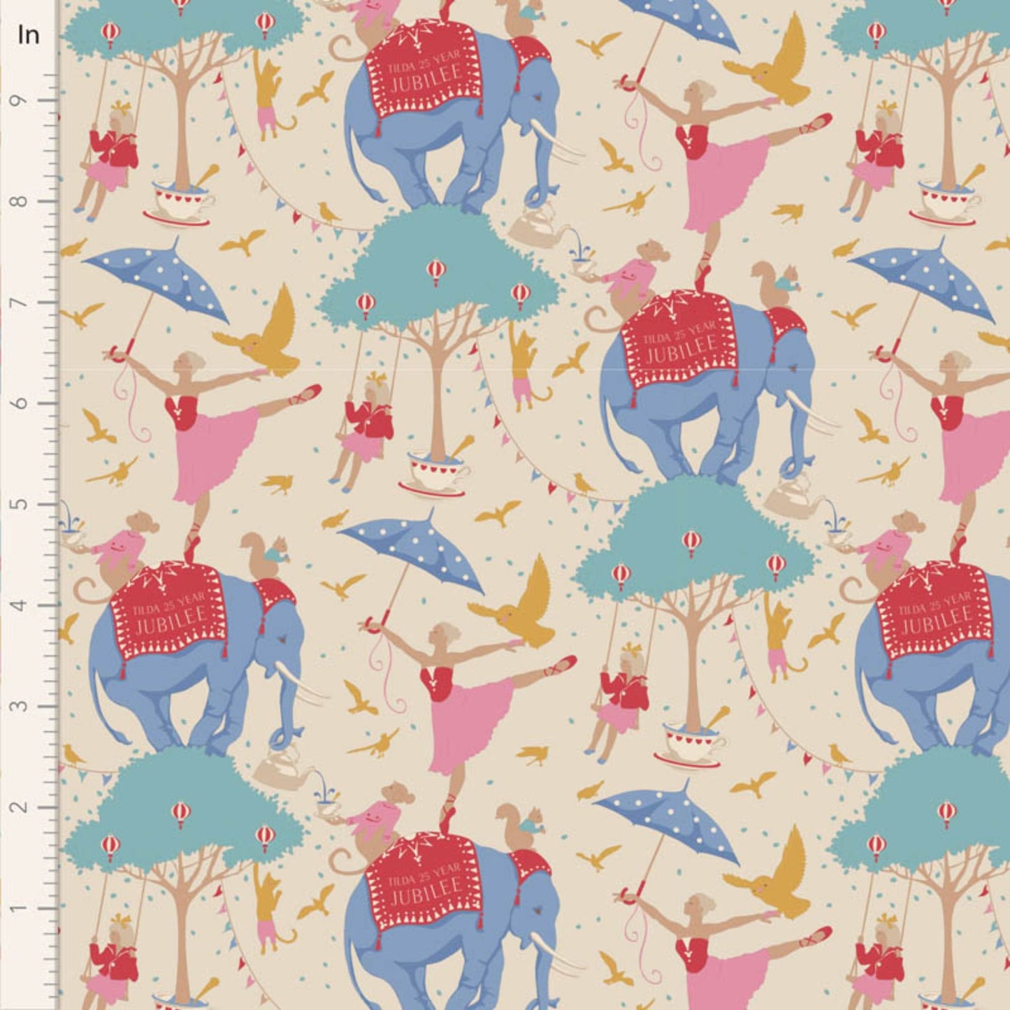 Jubilee 5 Piece Fat Quarter Bundle - Mustard/Pink - Tilda Fabrics TIL300185