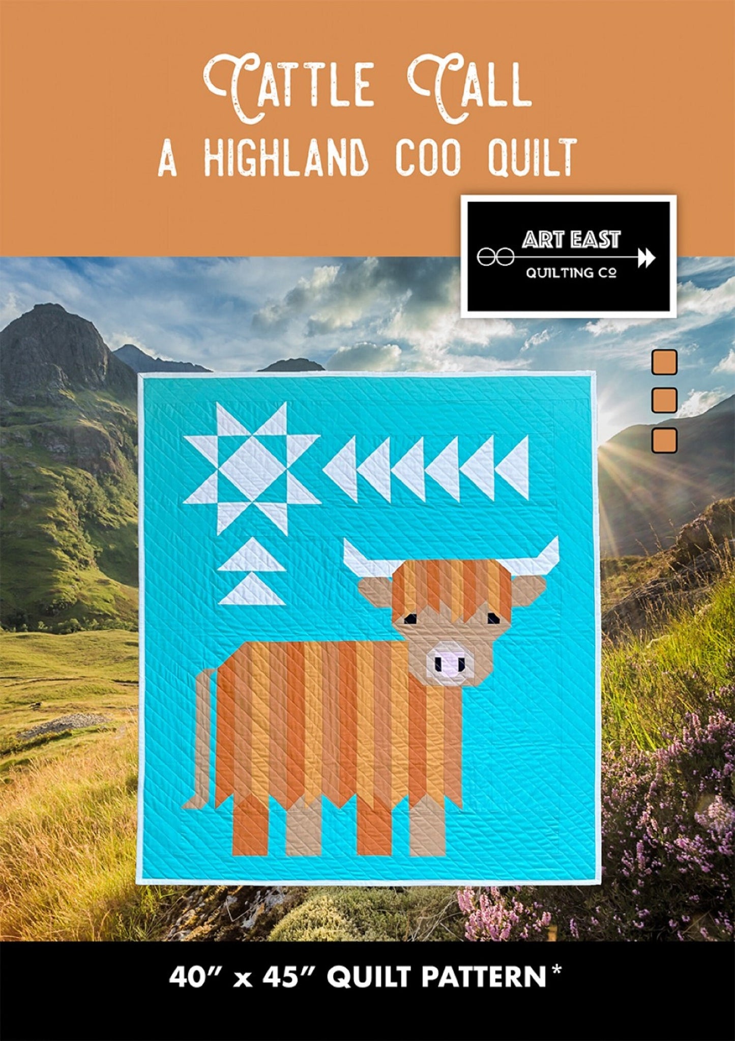 Cattle Call Quilt Pattern A Highland Cow Quilt - Art East Quilting Co - Scrap Friendly