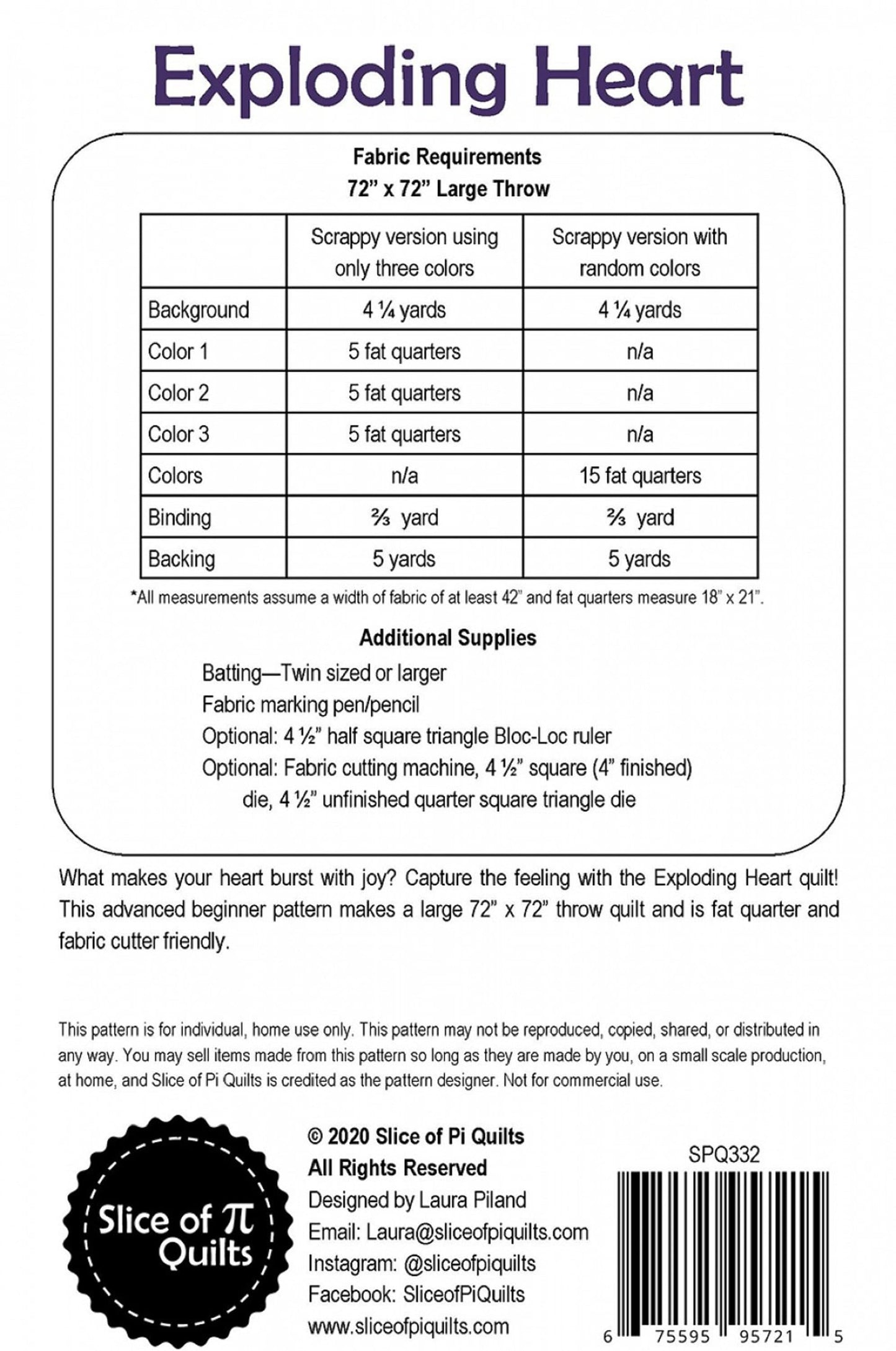 Exploding Heart Quilt Pattern - Laura Piland for Slice of Pi Quilts