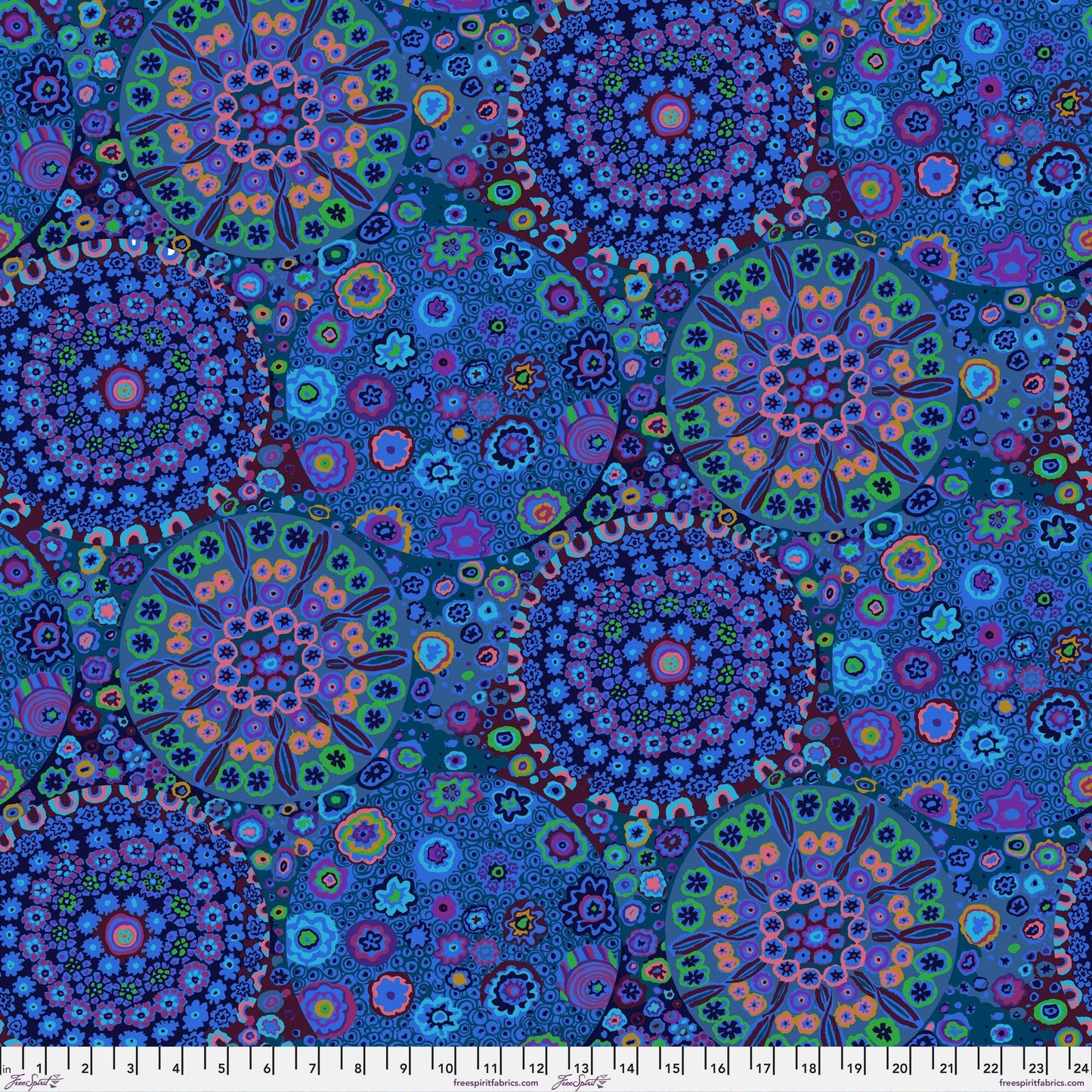 108" WIDEBACK Millefiore Blue Kaffe Fassett Collective Kaffe Fassett Fabric Fetish