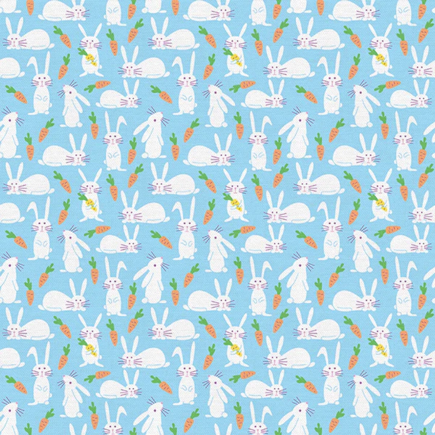 Bunnies and Carrots Blue Bunny Trail The Tiny Garden Paintbrush Studio Fabric 100% Quilters Cotton 120 21509 Fabric Fetish