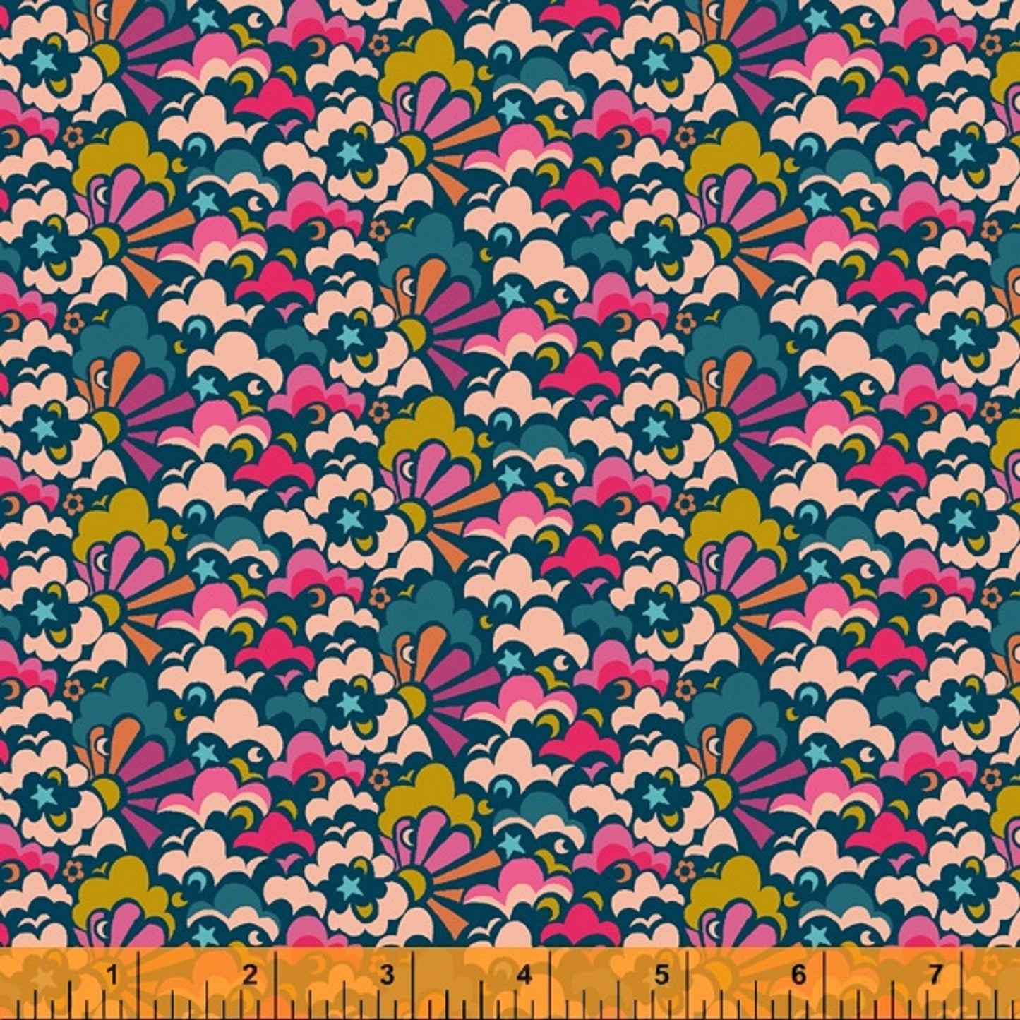 Cloud Puff Pink Eden Sally Kelly Windham Fabrics Quilters Cotton 52807 5 Fabric Fetish