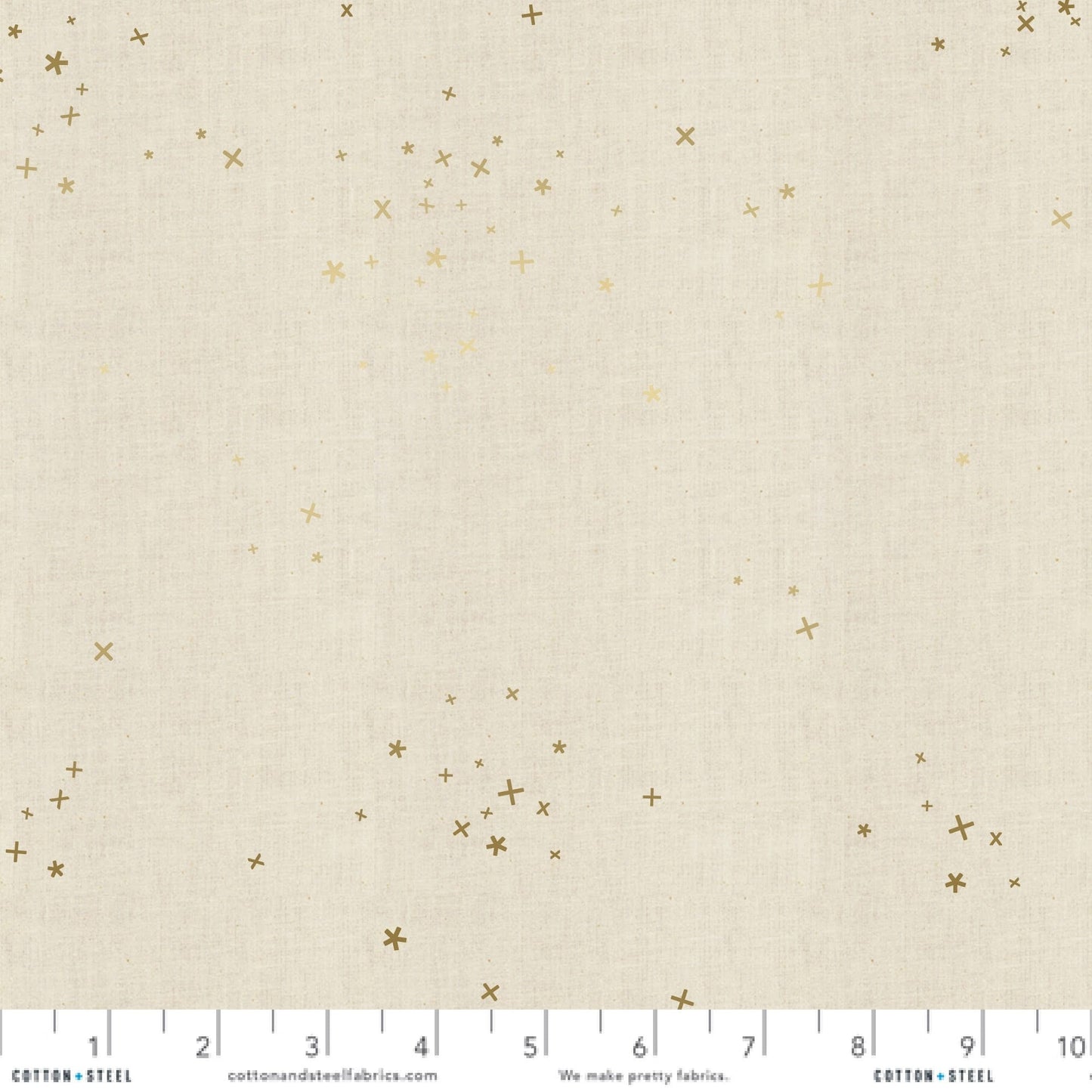 Freckles Twinkle METALLIC Gold Cotton + Steel Basics Quilters Cotton Cont. Yardage Fabric Fetish