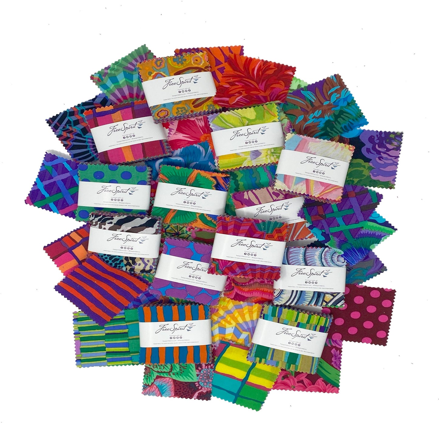 Kaffe Fassett MINI 2.5 Inch Charm Packs 42pcs. Kaffe Fassett Free Spirit Fabric Fetish