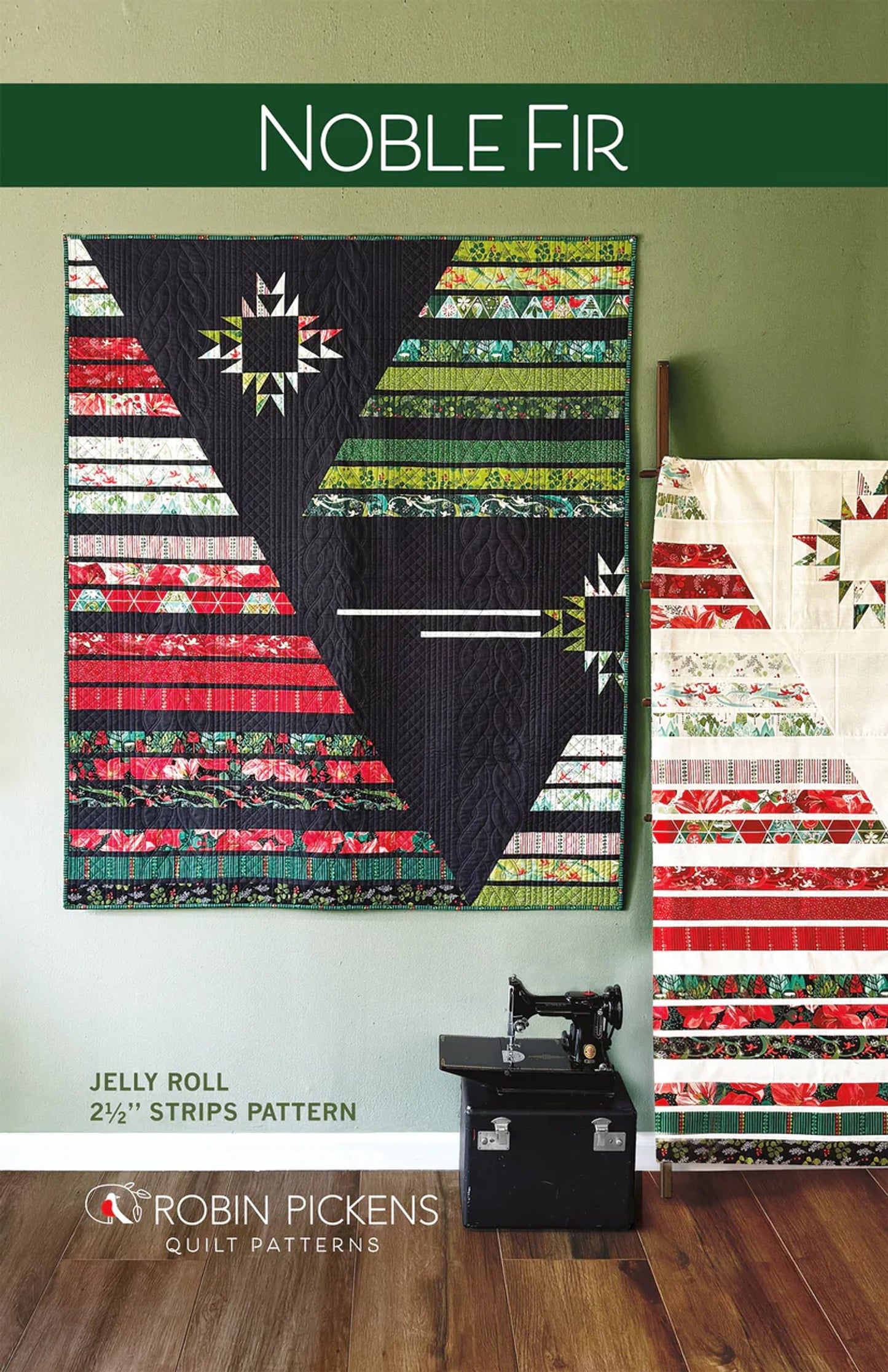 Noble Fir Quilt Pattern - Robin Pickens - Jelly Roll Friendly - Featuring Winterly