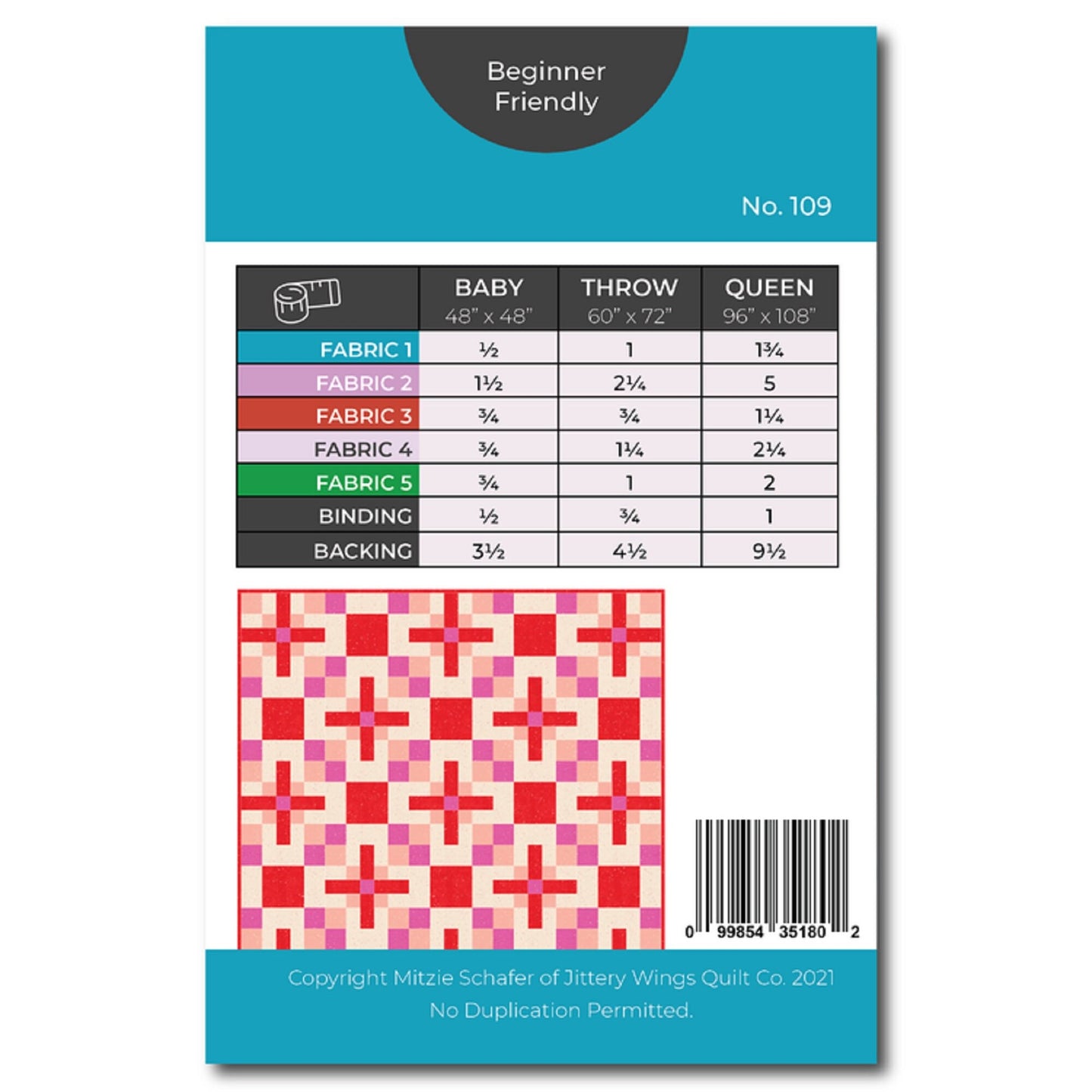 Apex Quilt Pattern - Mitzie Schafer for Jittery Wings Quilt Co - Fat Quarter, Jelly Roll And Scrap Friendly - Beginner Quilt