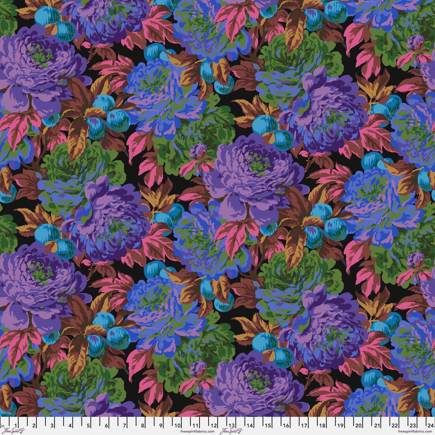 Luscious Black - Kaffe Fassett Collective Classics Collection Spring 2020 - FreeSpirit Fabric - PWPJ011 - 100% Quilters Cotton