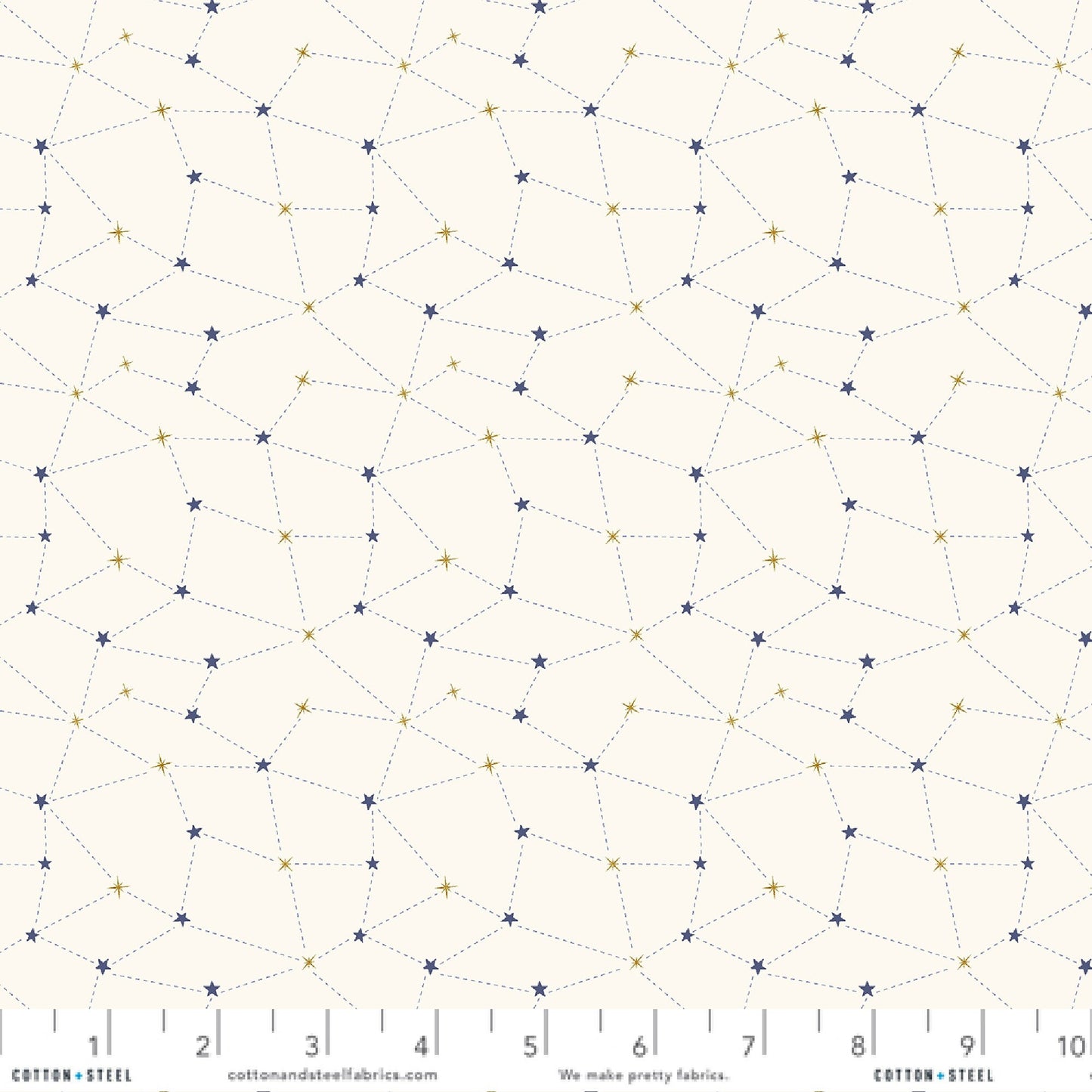 Starry Night Under The Moonlight METALLIC Carys Mula Savanna Cotton + Steel Fabrics Quilters Cotton Fabric Fetish