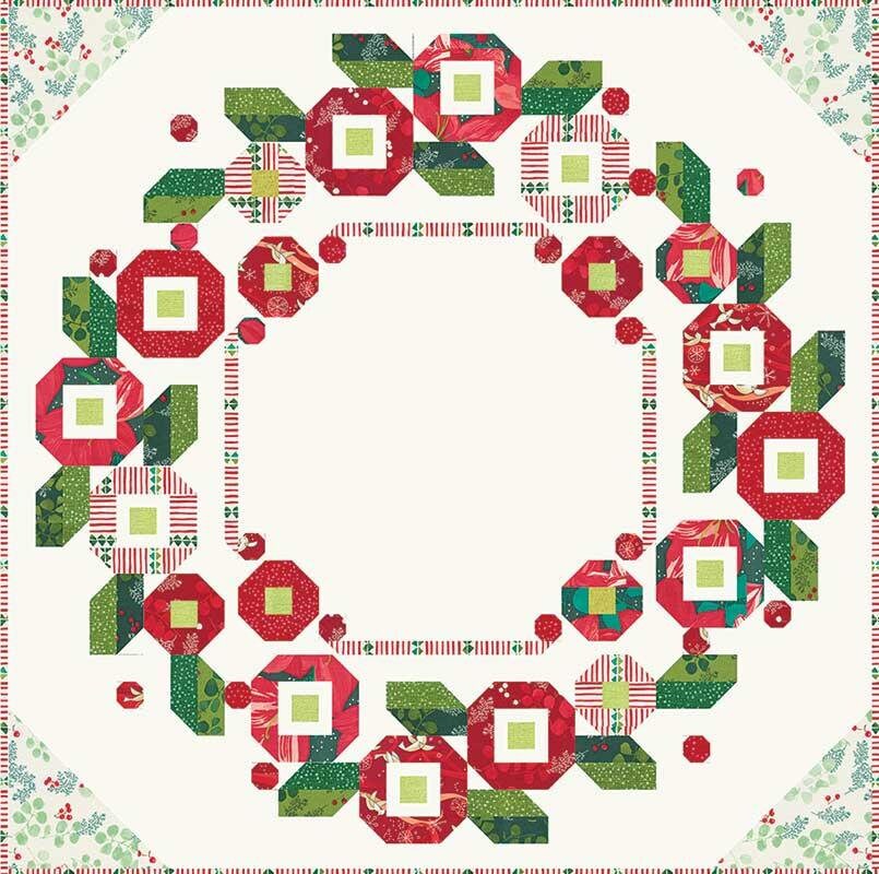 Little Posy Wreath Quilt Pattern - Robin Pickens - Fat Eighth Friendly - Featuring Winterly