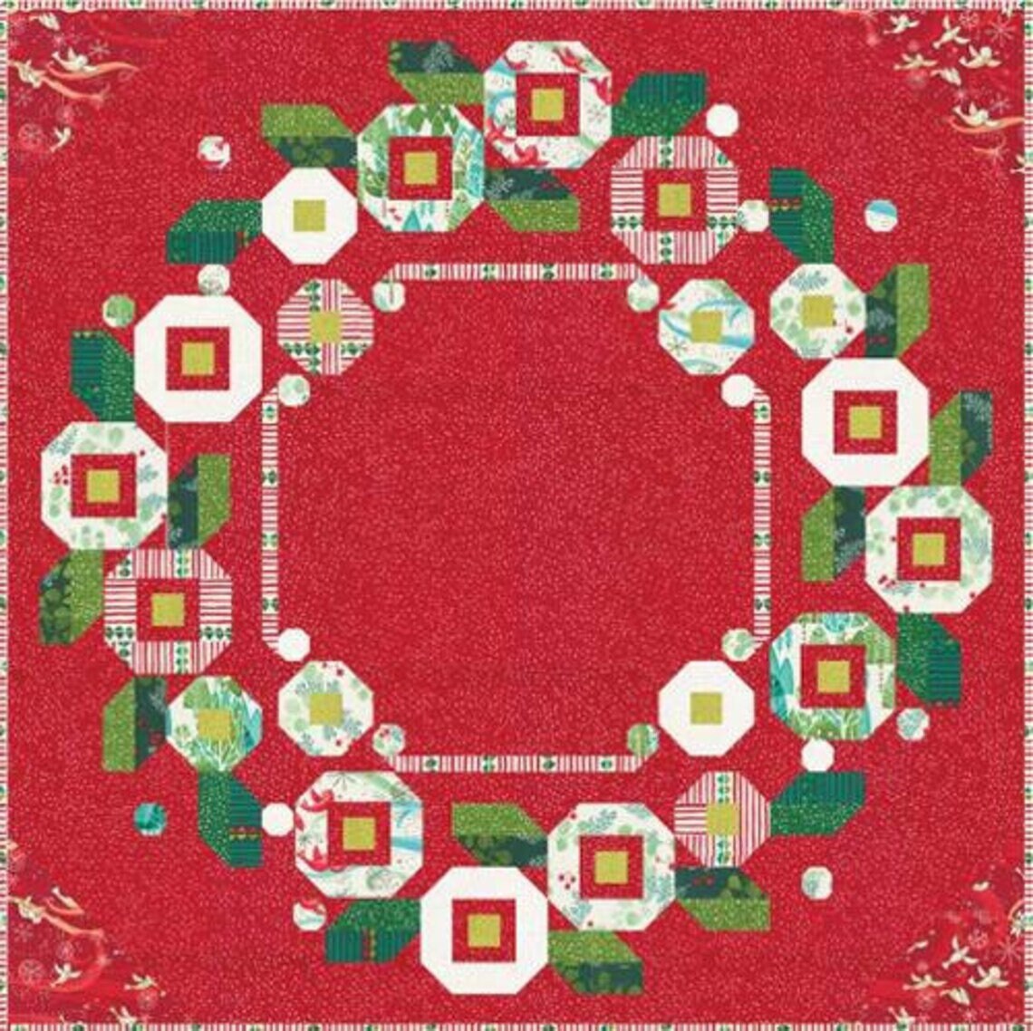 Little Posy Wreath Quilt Pattern - Robin Pickens - Fat Eighth Friendly - Featuring Winterly