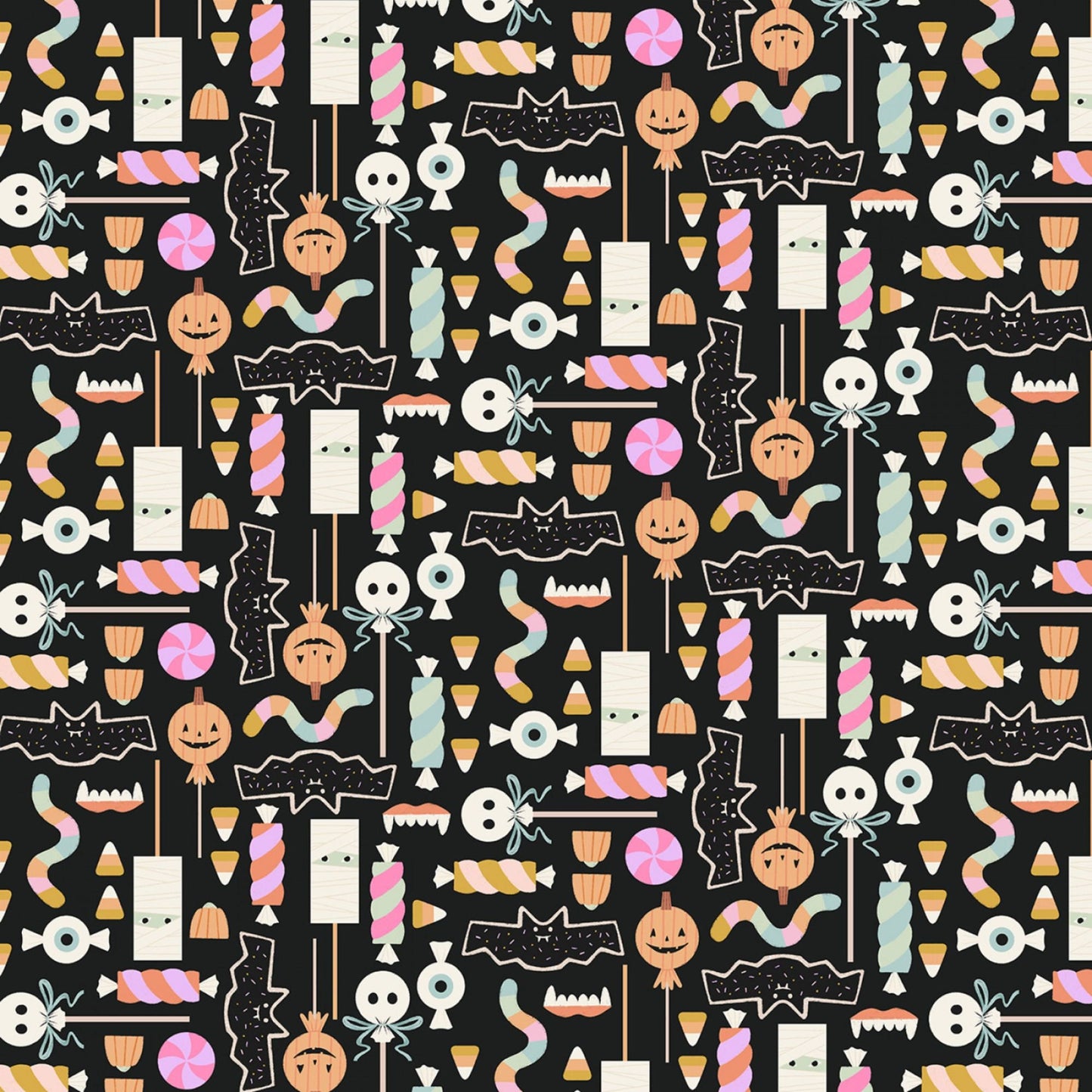 Halloween Candy Tar Harvest Moon Dear Stella Fabric Quilters Cotton Fabric Fetish
