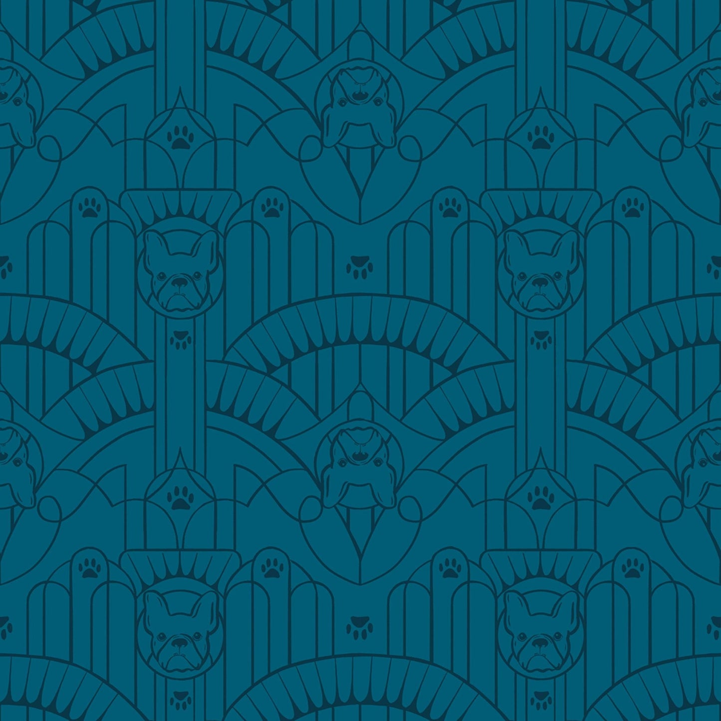 Deco Pup Teal Navy Dog Park Sarah Watts Ruby Star Society Moda 100% Cotton Quilting Fabric Yardage Fabric Fetish