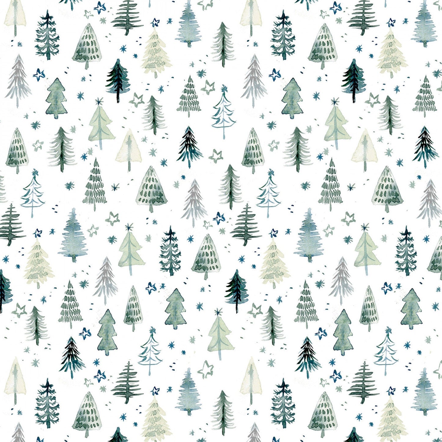 Christmas Trees White Sweater Weather Dear Stella Fabric Quilters Cotton Fabric Fetish
