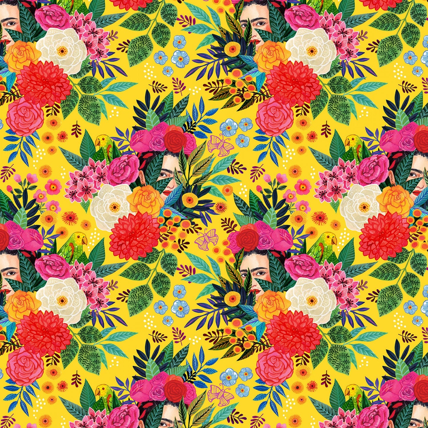 Hola Frida Buttercup Hola Frida Miriam Bos Dear Stella Fabric Quilters Cotton Fabric Fetish