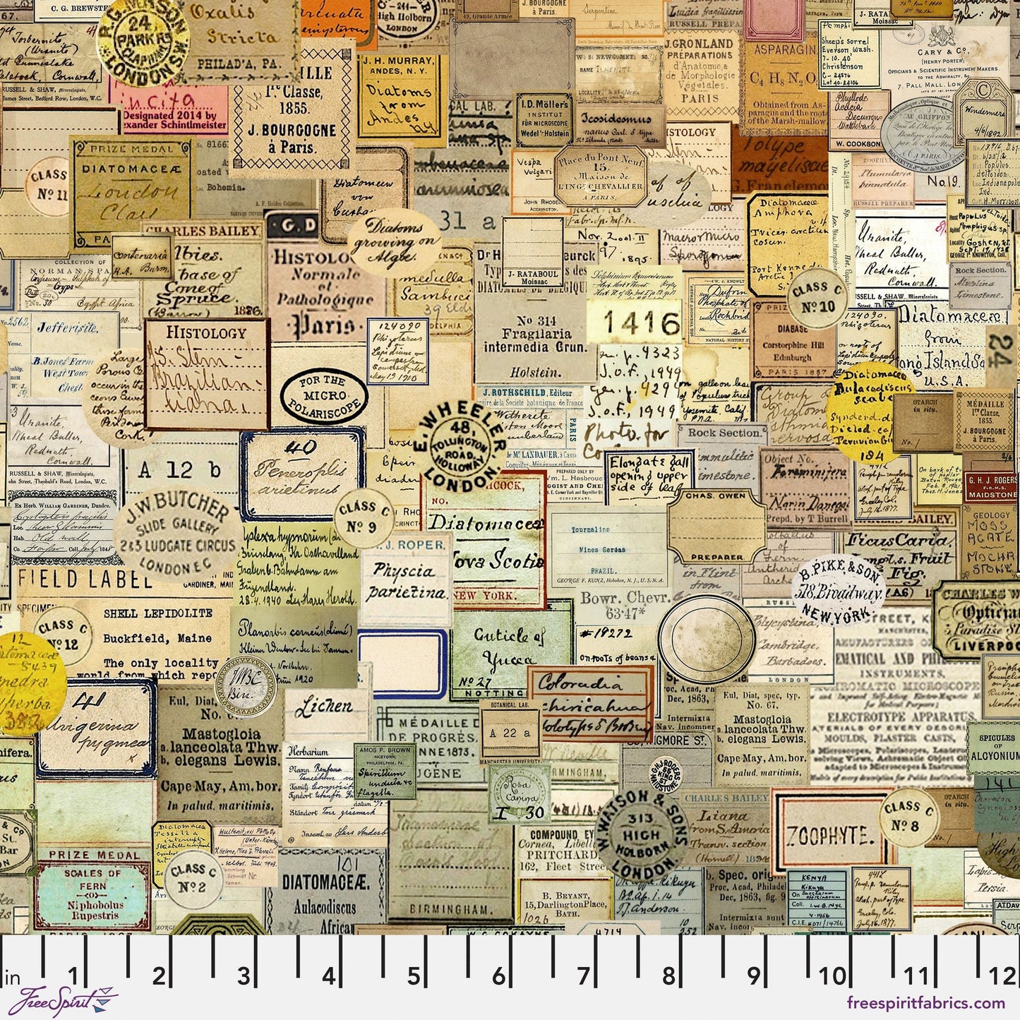 Curator Multi Eclectic Elements LABORATORY Tim Holtz 100% Quilters Cotton Fabric Fetish