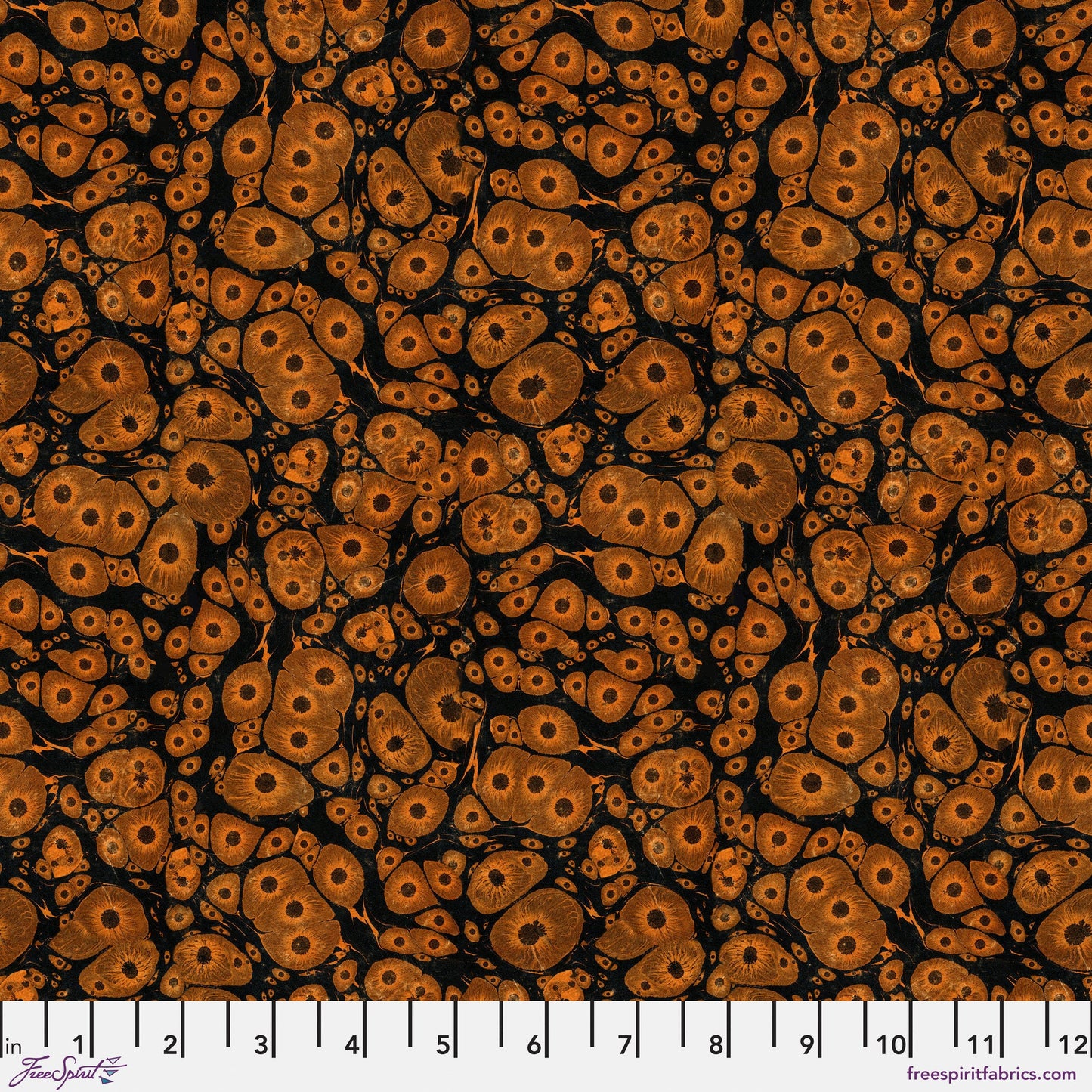 Molecular Orange Eclectic Elements LABORATORY Tim Holtz 100% Quilters Cotton Fabric Fetish