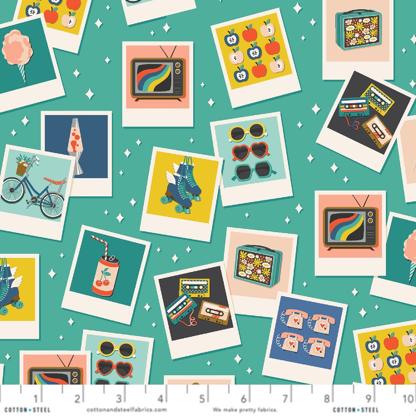 Oh Snap Teal East Coast by Megan Kampa for Cotton + Steel Fabrics Quilters Cotton MK100 RT3 Fabric Fetish