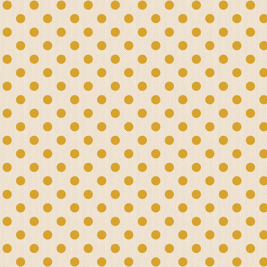 Polkadot Yellow Polka Dot WOVEN Creating Memories Tilda Fabric Tone Finnanger 100% Woven Quilters Cotton Fabric Fetish