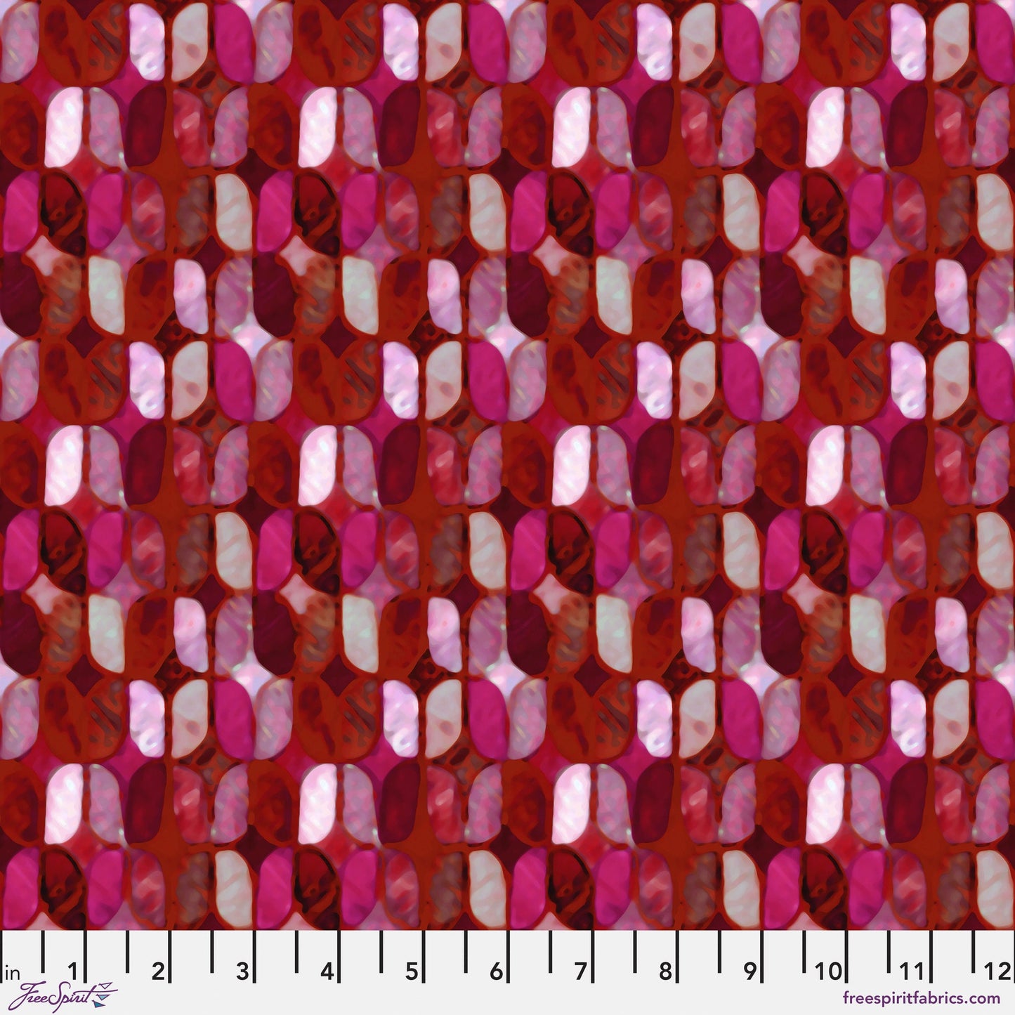 Grisaille Scarlet Mosaic Billy Reue Freespirit Fabrics 100% Quilters Cotton Fabric Fetish