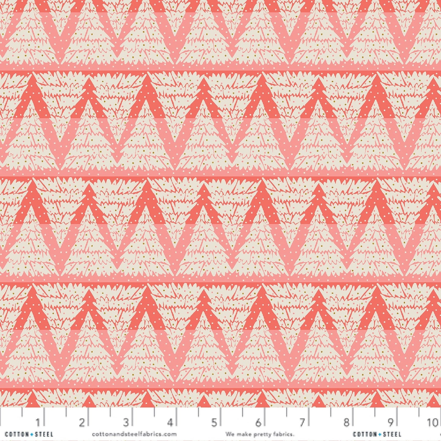 Tree Hunt Peppermint Tinsel On the Trail Ash Cascade Cotton + Steel Quilters Cotton Fabric Fetish