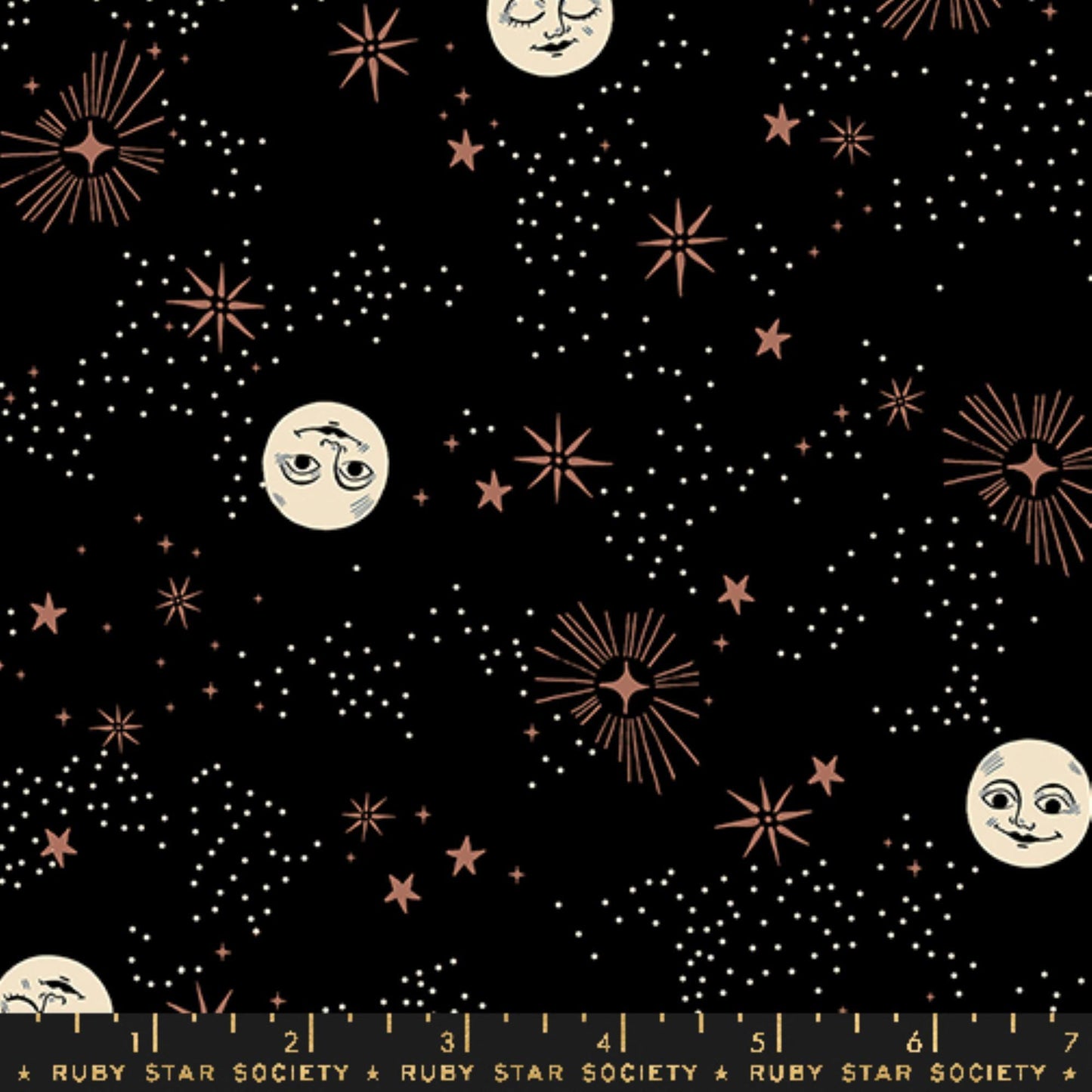 Wise Moons Black Good Spirits Ruby Star Society Fabric Moda 100% Quilters Cotton RS5136 15 Fabric Fetish
